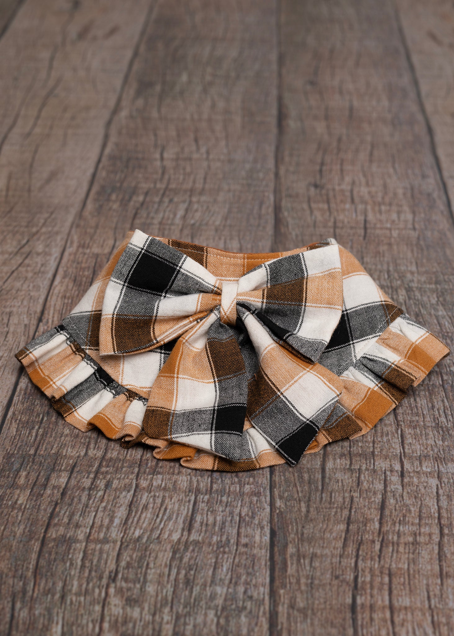 Plaid & Proper Ruffled/ Sailor Bow Bandana small 11-12.5